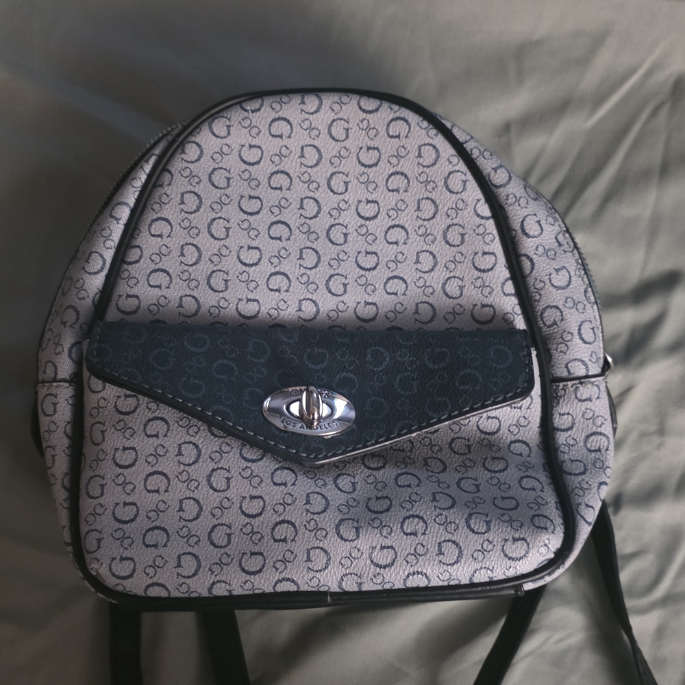 Guess Black And Gray Patterned Backpack - image 1